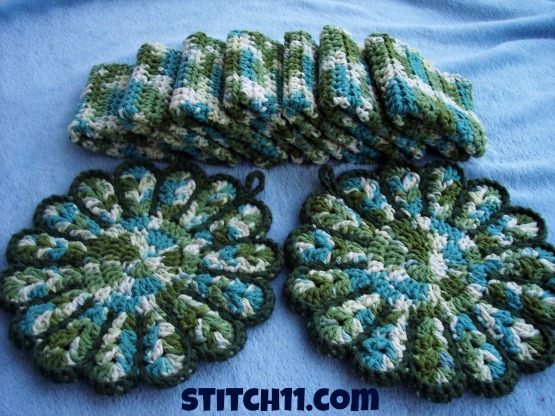 Crochet Potholder and Dishcloth Set