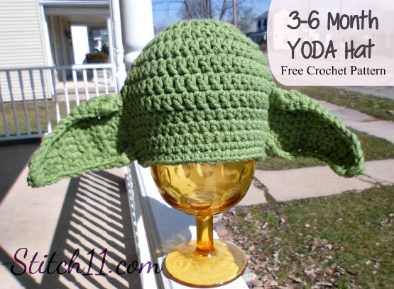 3-6 Month Yoda Crochet Hat