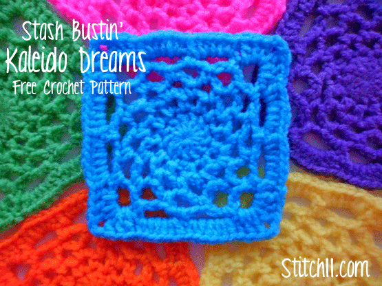 Kaleido-Dreams Free Crochet Square Pattern