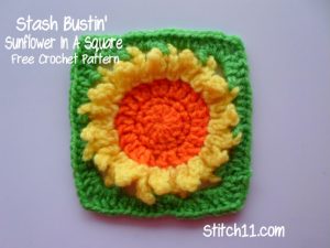 Sunflower In A Square Free Crochet Pattern