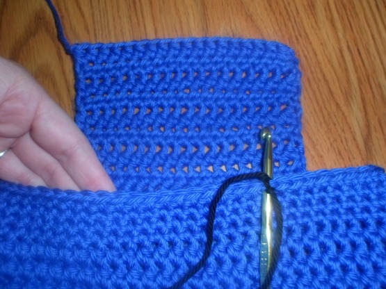 adding trim to crochet overalls