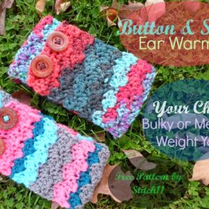 Shell and Button Crochet Ear Warmer - Free Pattern