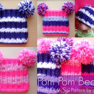 Pom Pom Beanie - Free Crochet Pattern