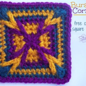 Bursting Corners - Free crochet square pattern