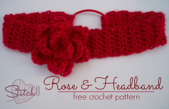 Stitch11 Rose and Headband - Free Crochet Pattern