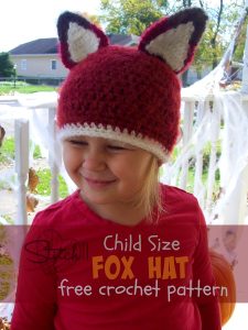 Child Size Fox Hat - Free Crochet Pattern