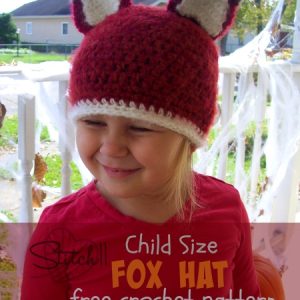 Child Size Fox Hat - Free Crochet Pattern