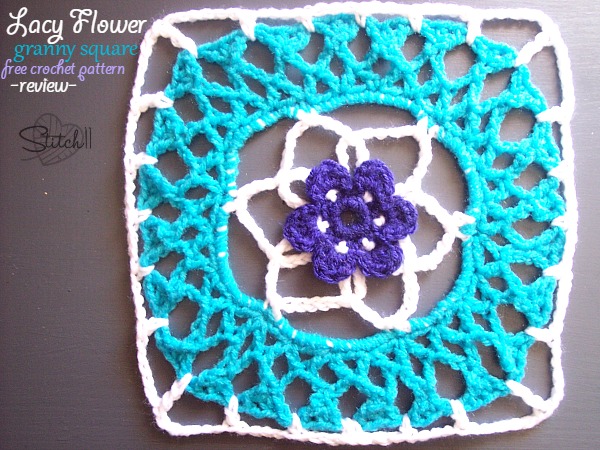 Lacy Flower Granny Square - Free Crochet pattern - Review
