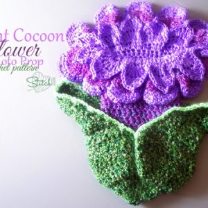 Infant Cocoon Flower Photo Prop Free Crochet Pattern Stitch11