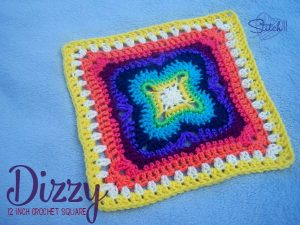 Dizzy - 12 inch crochet square - free crochet pattern by Stitch11