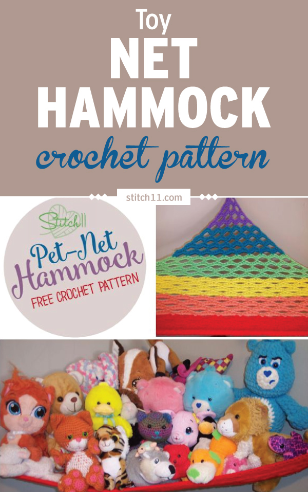 This Toy Net Hammock crochet pattern is a cute hammock where you can place all the sweet stuffies. Instead of the stuffed toys hogging the space on your child's bed, shelves, or floor - you can rest them all on this pretty rainbow hammock! #crochet #crochetlove #crochetlife #crochetaddict #crochetpattern #crochetinspiration #ilovecrochet #crochetgifts #crochet365 #addictedtocrochet #yarnaddict #yarnlove 