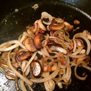 saute mushrooms and onions