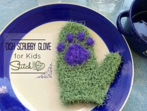 Dish Scrubby Glove - for kids - free crochet pattern