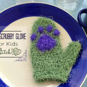 Dish Scrubby Glove - for kids - free crochet pattern