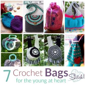 seven free crochet patterns for bags by stitch11