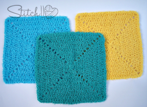 Simple Scrubby Square Dish Cloth by Stitch11 - Free Crochet Pattern