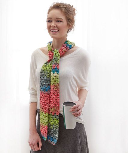 Hopscotch Skinny Scarf - Free Crochet Pattern