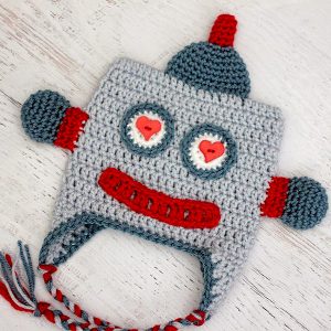 Lovebot Robot Hat Crochet Pattern