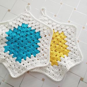 Crochet Granny Hexagon Potholder