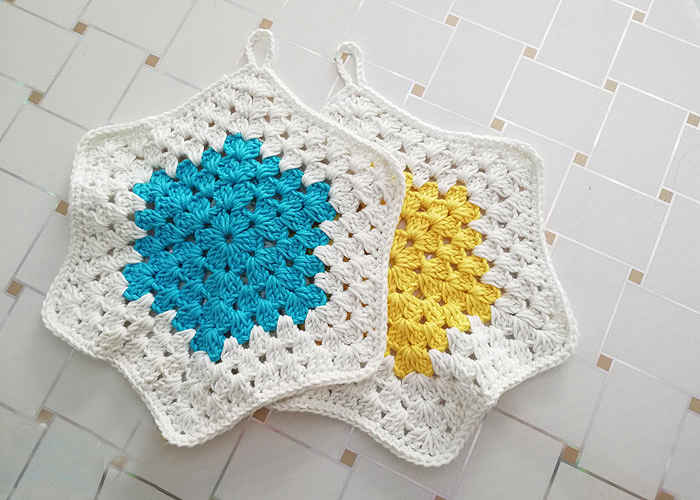 Crochet Granny Hexagon Potholder