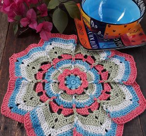 Flower Burst Crochet Potholder