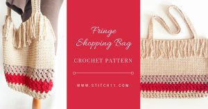 The Fringe Shopping Bag is roomy enough to hold all of your groceries or your entire wardrobe. #crochetbag #crochettote #crochetpattern #crochetlove #crochetaddict