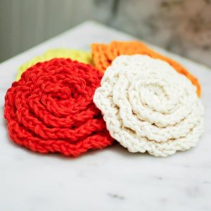 Quick Floral Crochet Washcloth