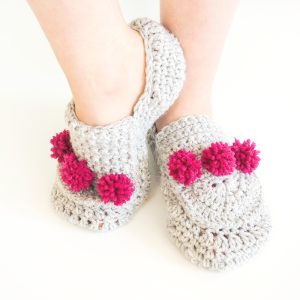 Mini Pom Pom Slippers Crochet Pattern