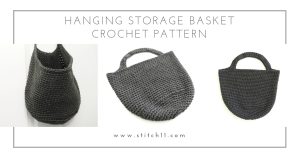 These hanging storage baskets hang on the wall so they don’t take up space on your floor. This crochet basket is very minimalist in style. #CrochetBasket #CrochetBasketPattern #FreeCrochetPattern