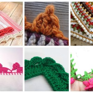 These 10 crochet edging ideas range from pointy, wavy, curvy to bumpy. Give that simple looking item a popping personality! #crochetedging #crochetpatterns #crochetedgingideas