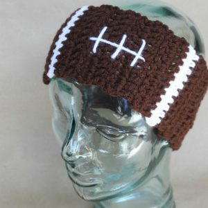 Football Ear Warmers - Check out these cute, versatile and functional crochet ear warmer patterns and get started on your stock before the cold sets in! #crochetearwarmerpatterns #crochetearwarmers #crochetpatterns