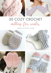 30 Cozy Crochet Mittens for Winter - These crochet mitten patterns will warm your hands up and keep them ready for use throughout the season. #crochetmittenpatterns #crochepatterns #freecrochepatterns