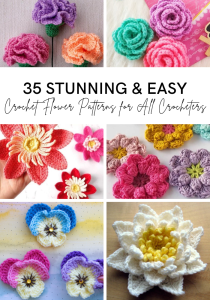 Crochet flowers Featured Image Portrait with Heading