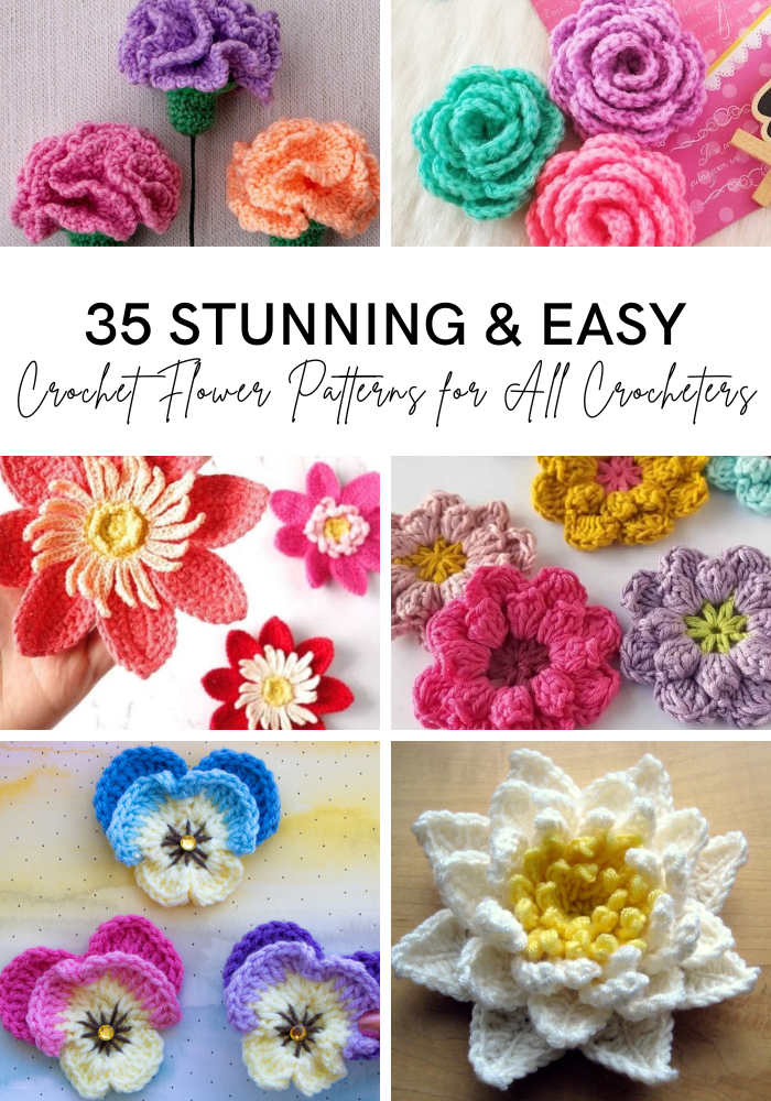 Free knitted flower patterns - Gathered