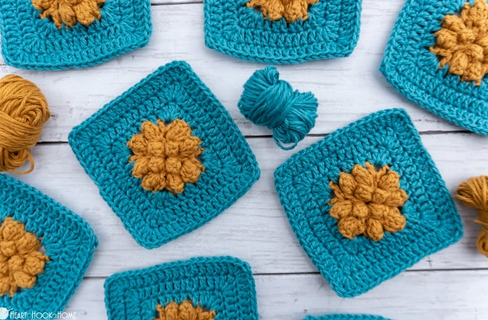 Marigold Sky Crochet Granny Square 