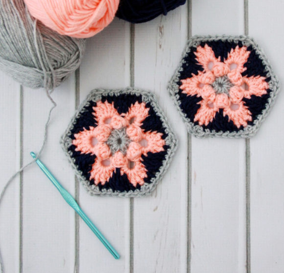 Star Lily Crochet Hexagon