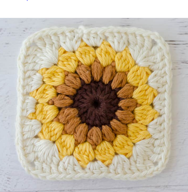 Sunburst Crochet Granny Square