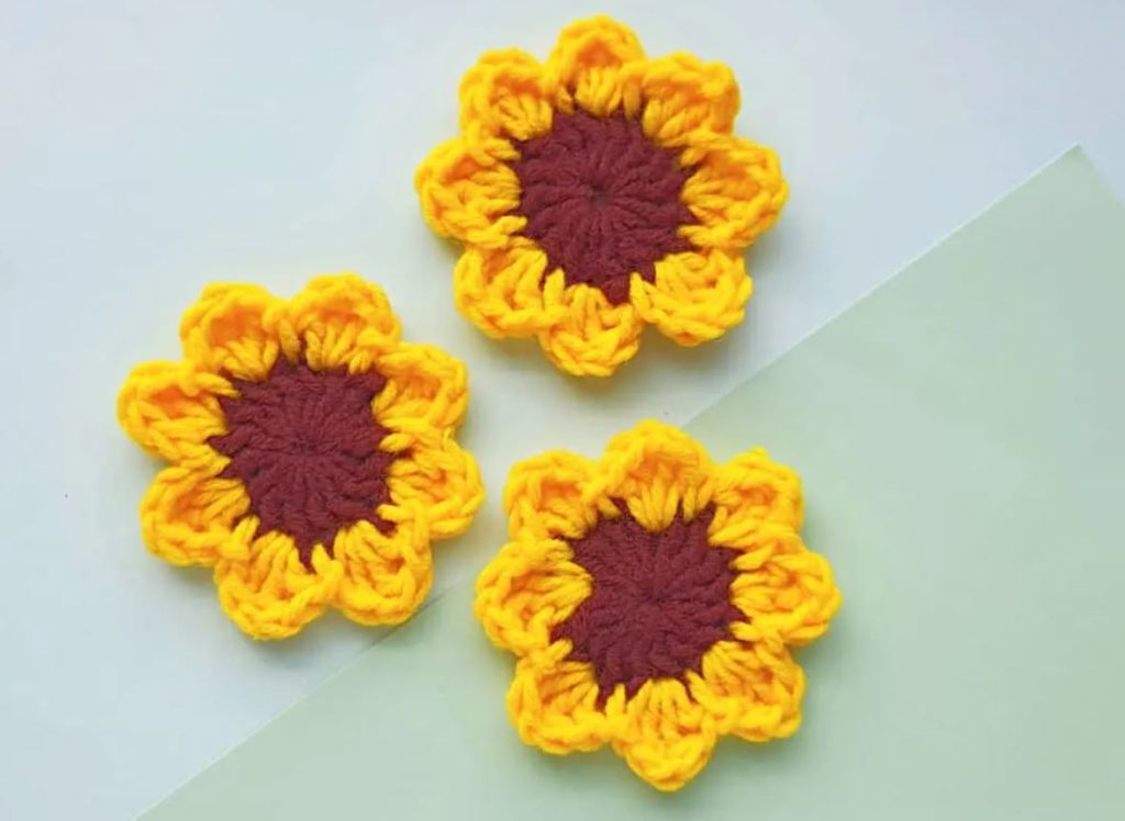 Easy Sunflower Crochet flowers