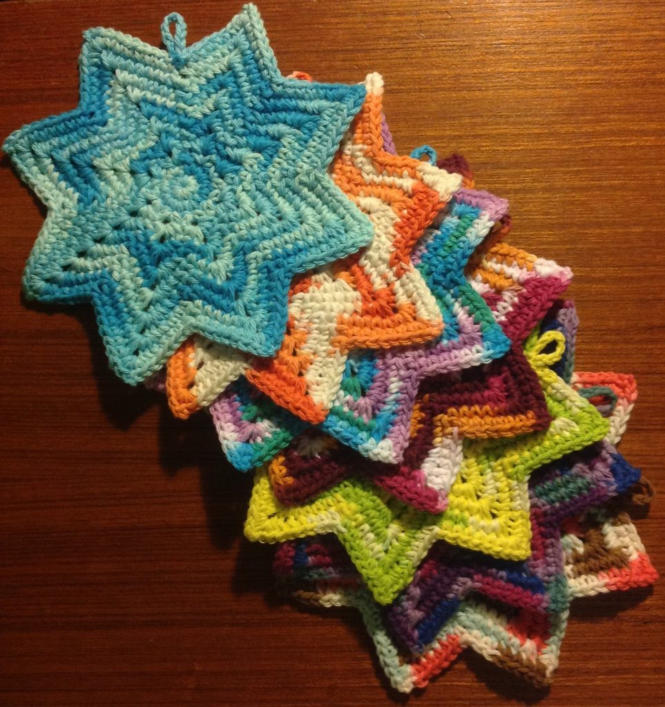 8-Point Round Crochet Dishcloths