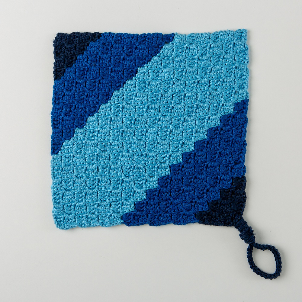 C2C Color Fade Crochet Dishcloth