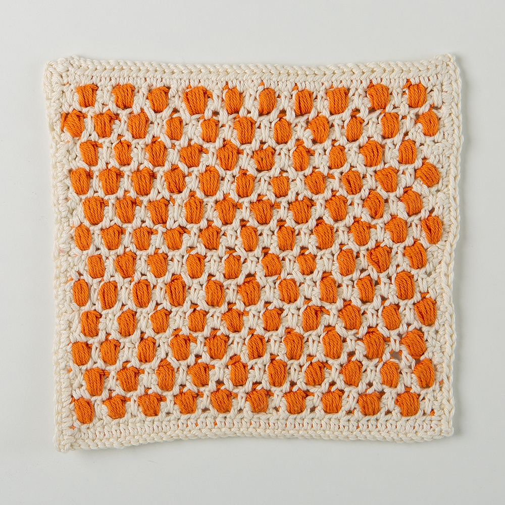 Creamsicle Crochet Dishcloth