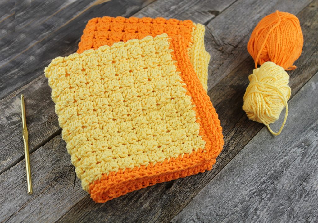 Orange Berry Crochet Dishcloth