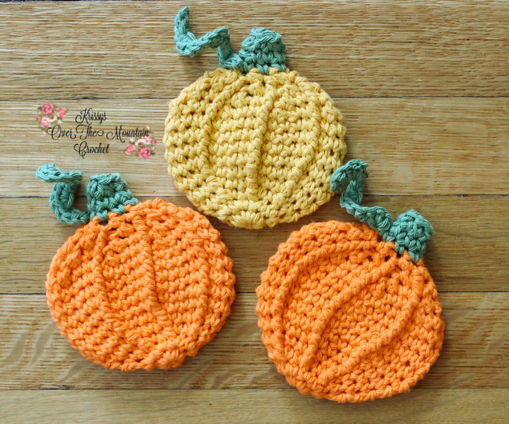 Pumpkin Crochet Dishcloth