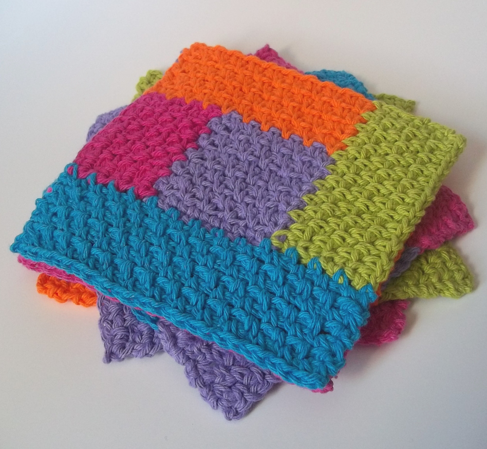 Simply Square Log Cabin Crochet Dishcloth