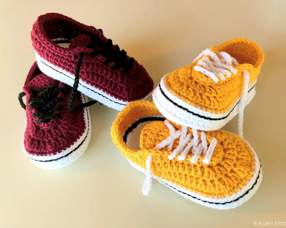 crochet baby vans-inspired shoes