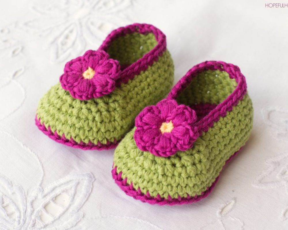 fairy blossom crochet booties