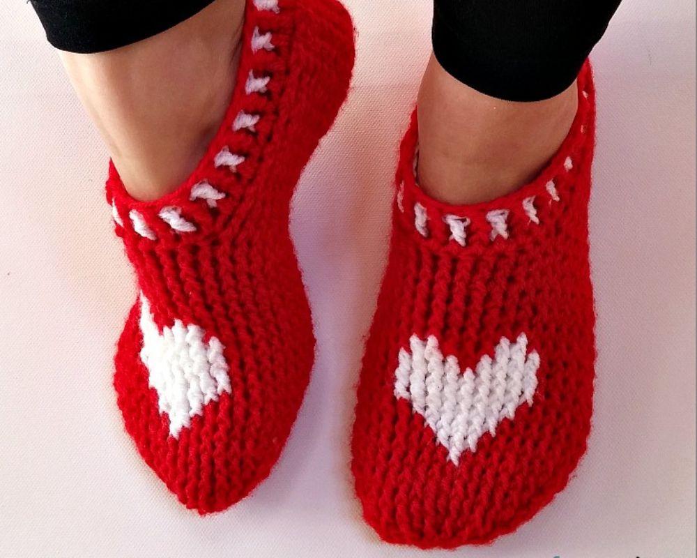 Heart and Sole Crochet Slippers