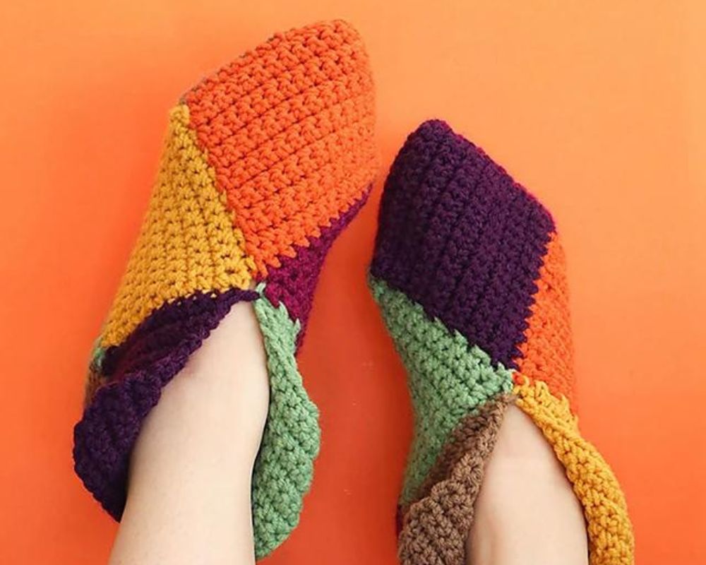 Harlequin Crochet Slippers