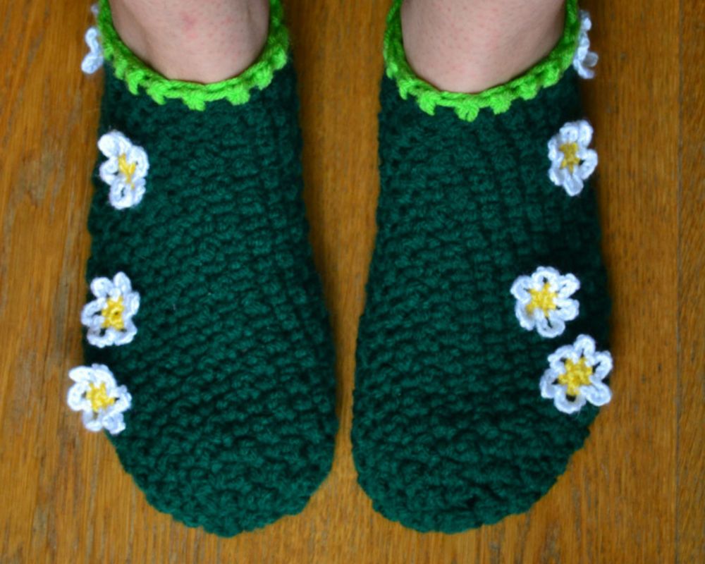 Barefoot in the Grass Crochet Slippers