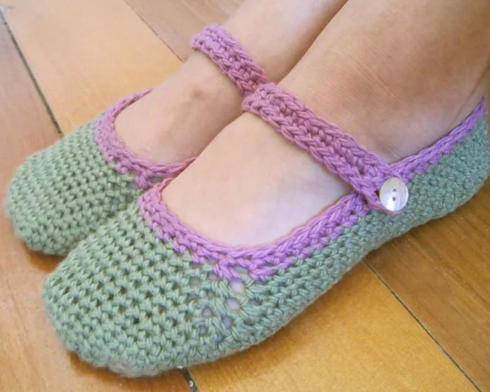 Mary Jane Crochet Slippers 